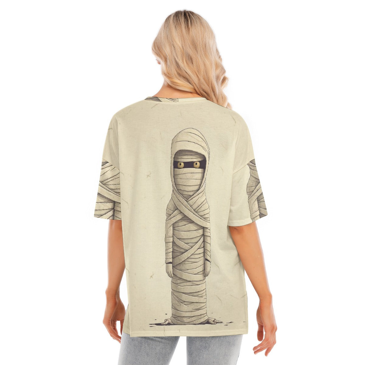 All-Over Print Women's Short Sleeves T-shirt With Hem Split
