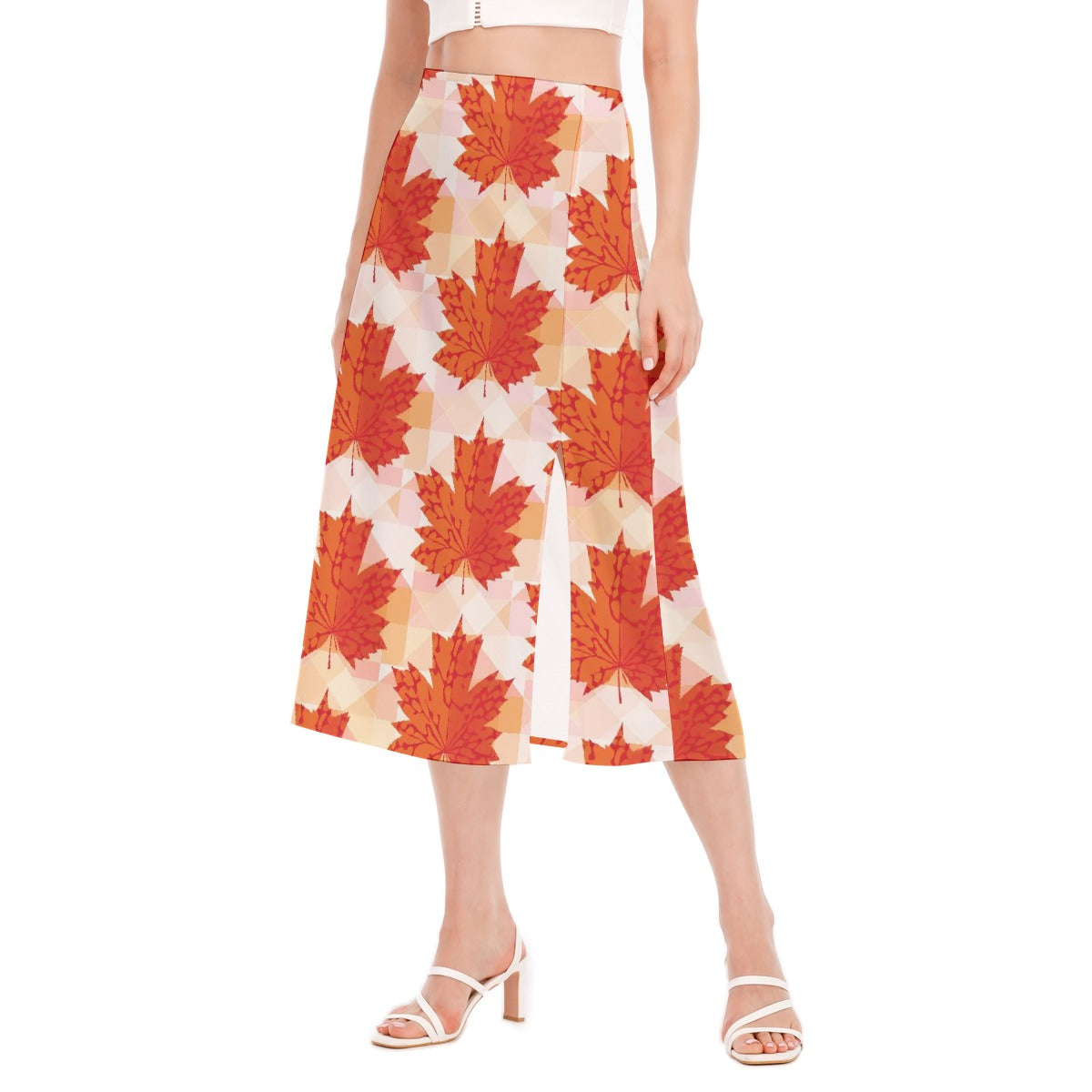 All-Over Print Women's High Slit Long Skirt