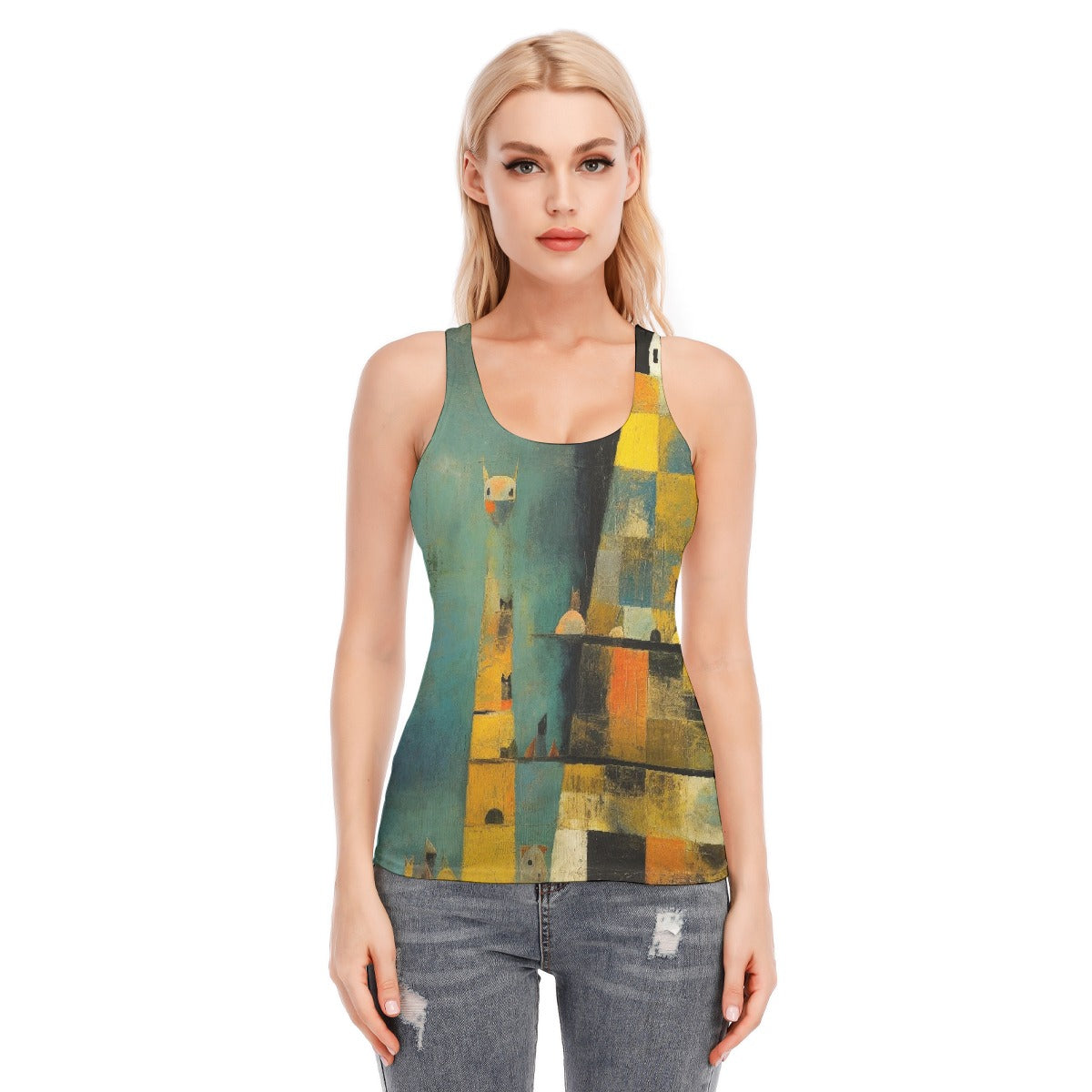 All-Over Print Women's Racer Vest | 190GSM Cotton