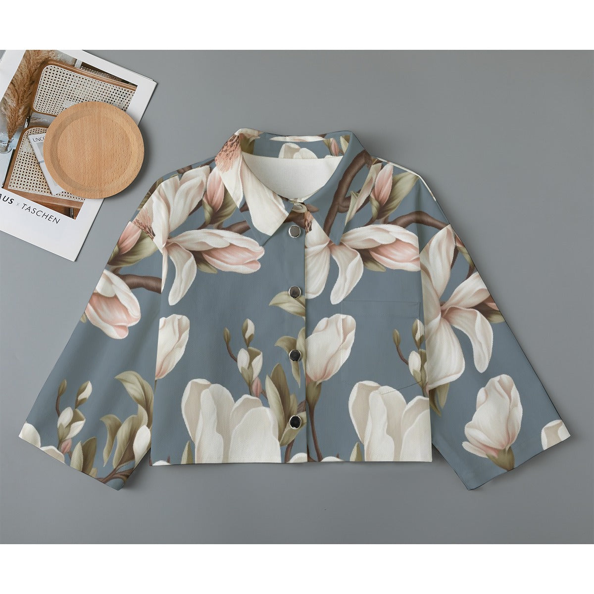 All-Over Print Women's Cropped Jacket | 245GSM Cotton