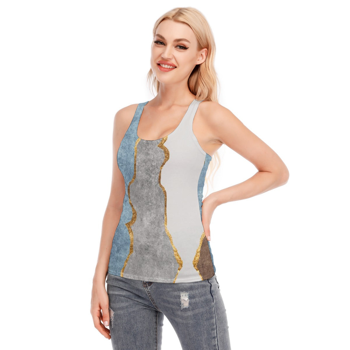 All-Over Print Women's Racer Vest | 190GSM Cotton