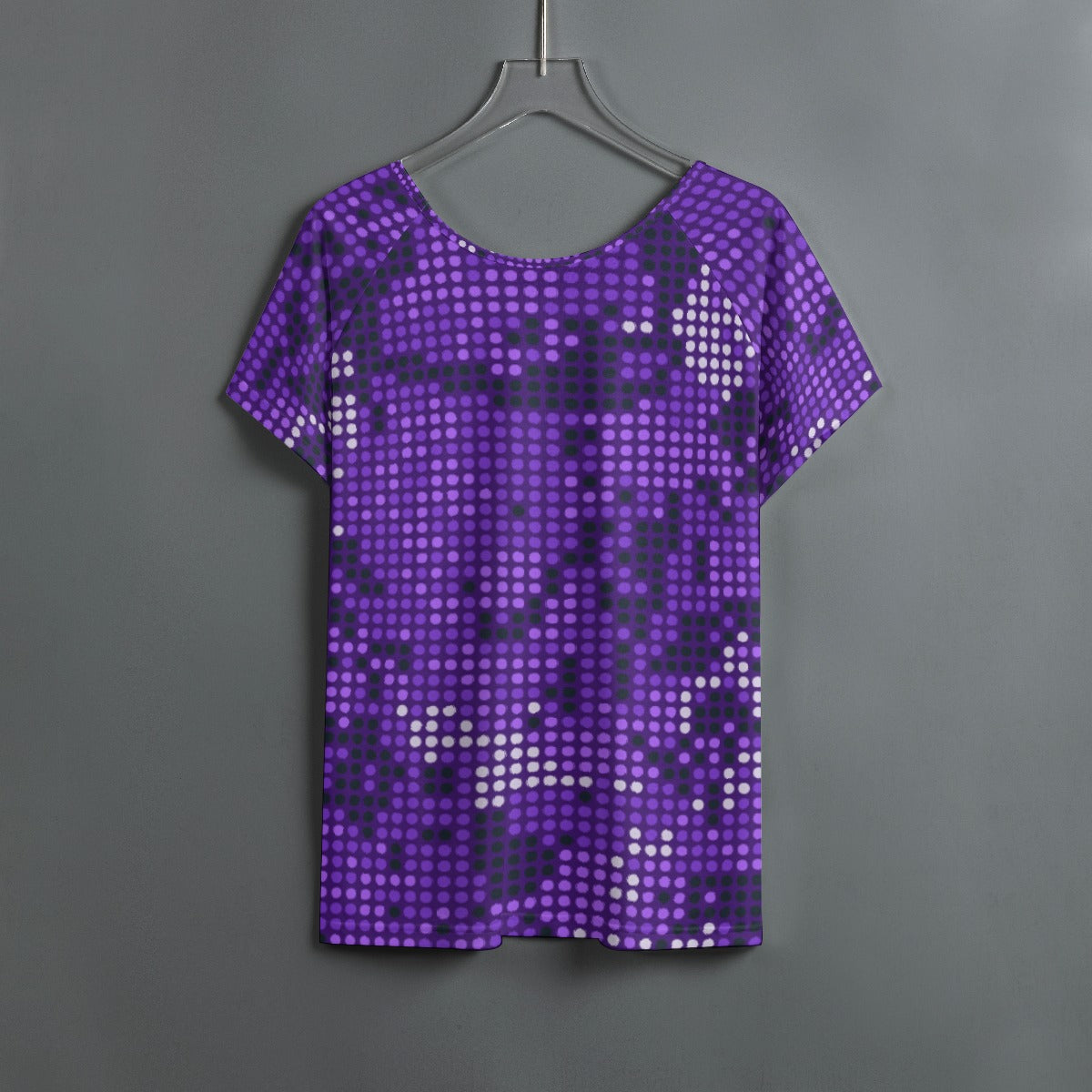 All-Over Print Women's Round Neck T-shirt With Raglan Sleeve