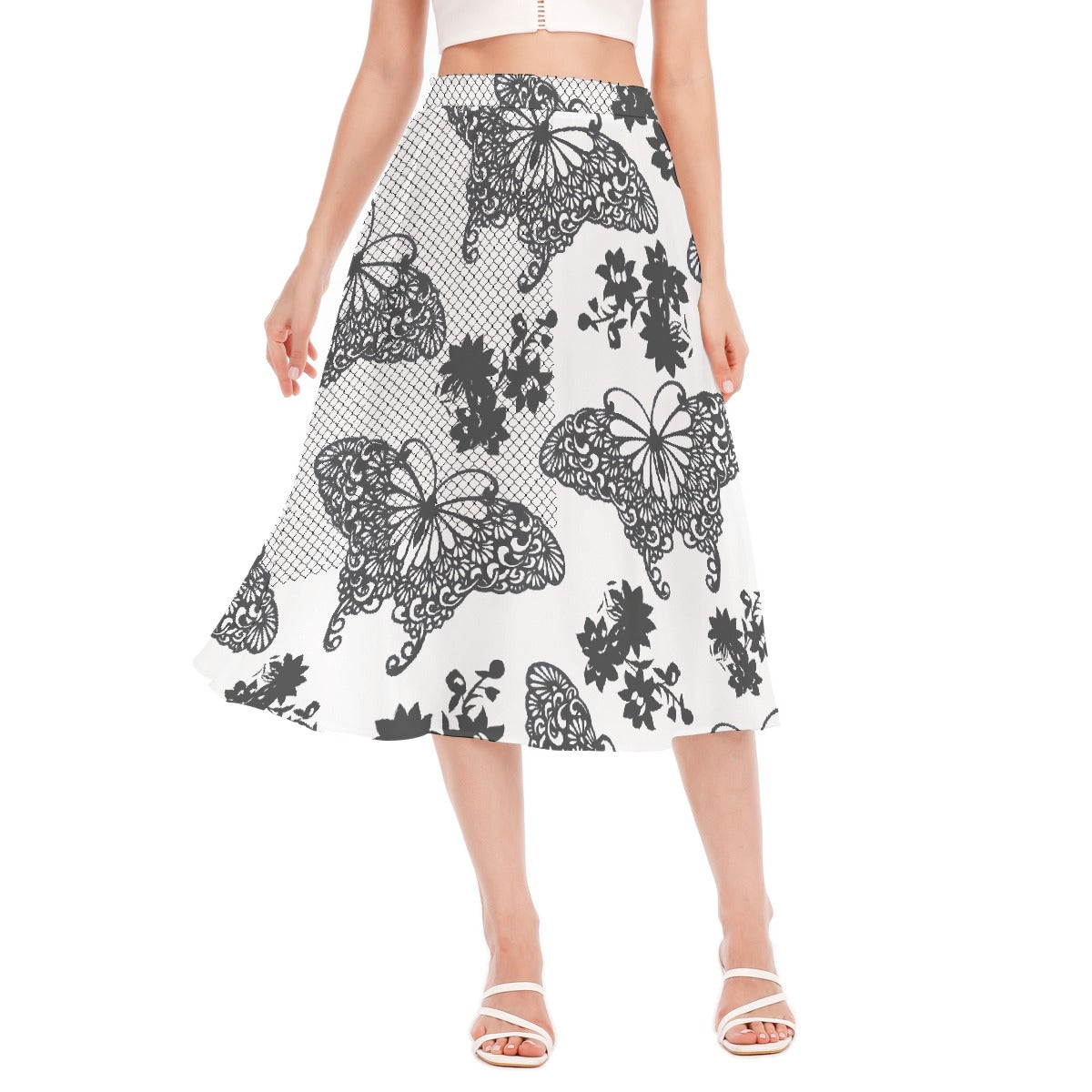 All-Over Print Women's Long Section Chiffon Skirt