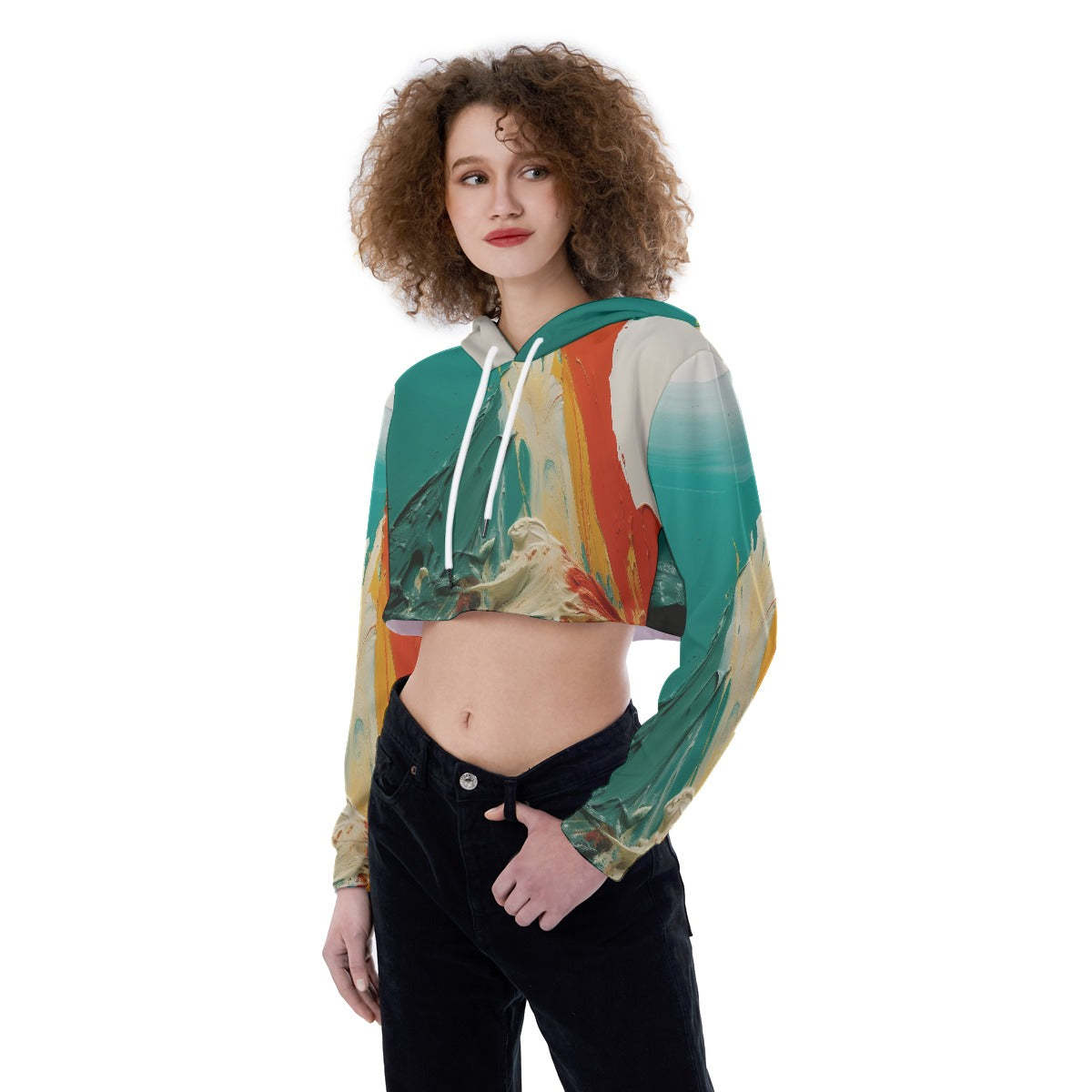 All-Over Print Women's Crop Top Hoodie