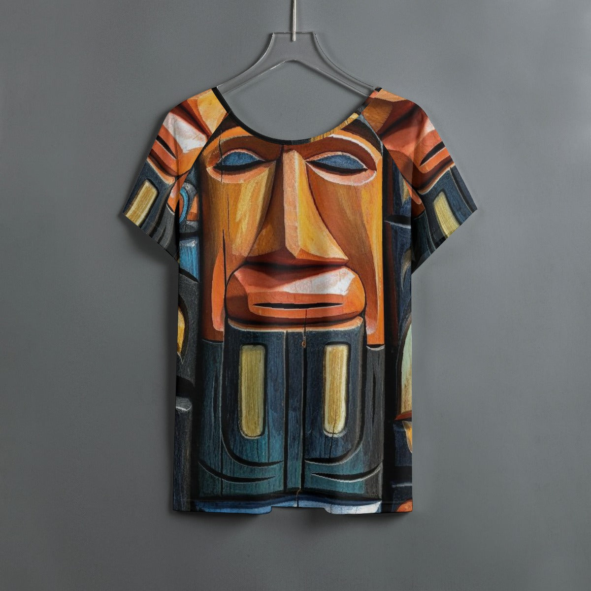 All-Over Print Women's Round Neck T-shirt With Raglan Sleeve