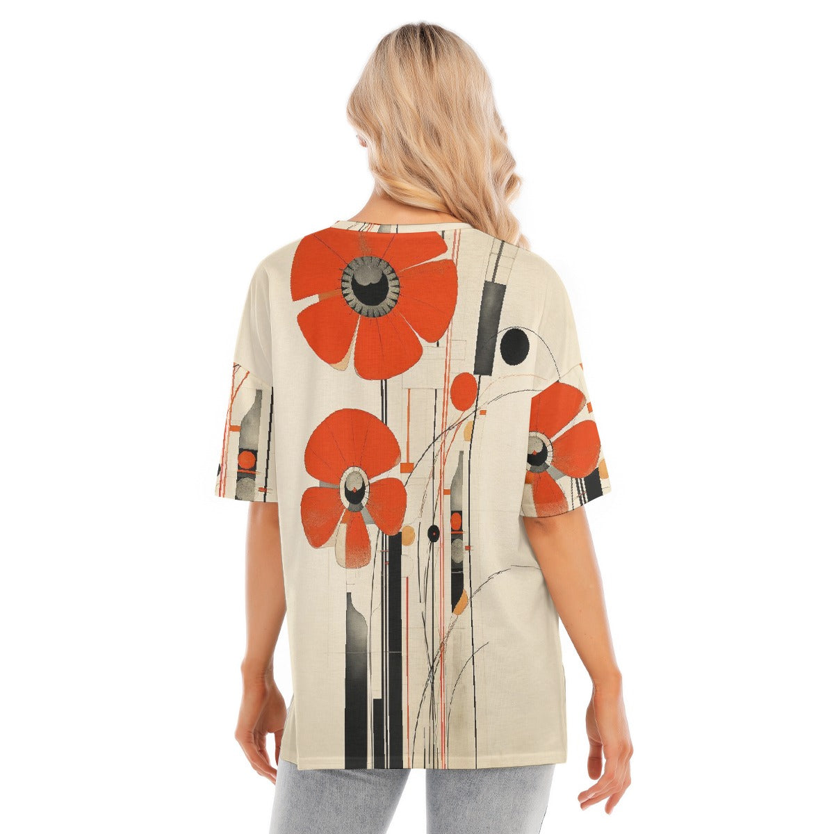 All-Over Print Women's Short Sleeves T-shirt With Hem Split