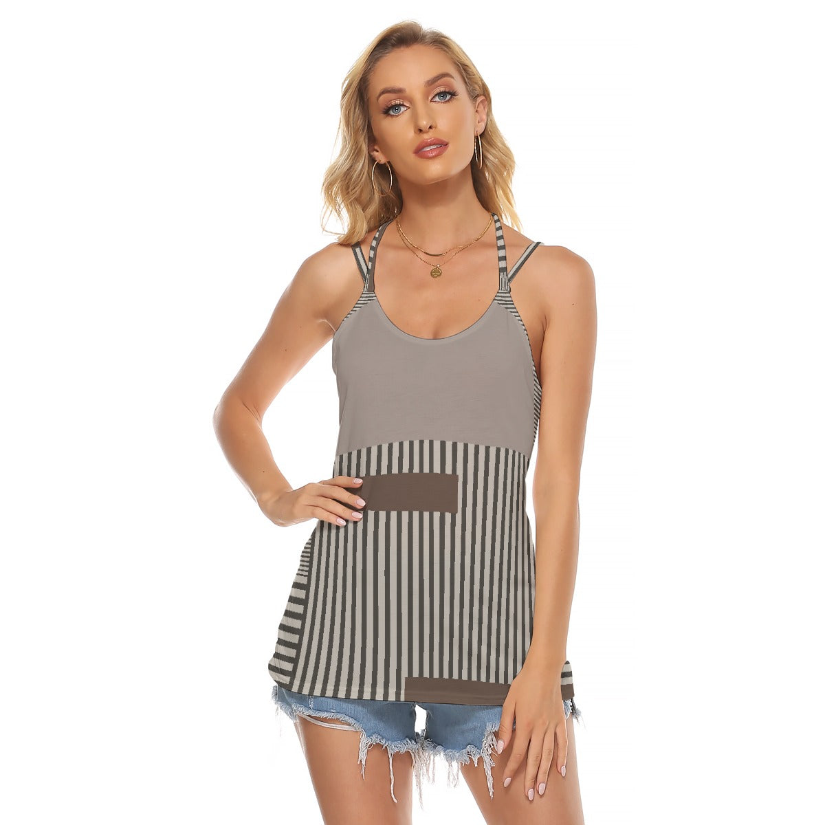 All-Over Print Women's Halter Top With Backless