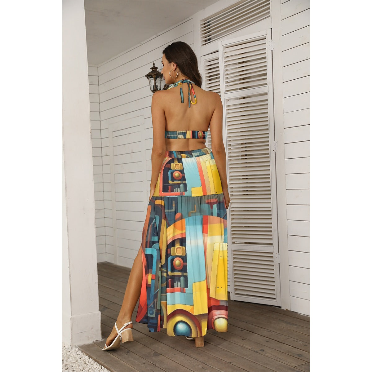 All-Over Print Women's Tie Back Wrap Dress