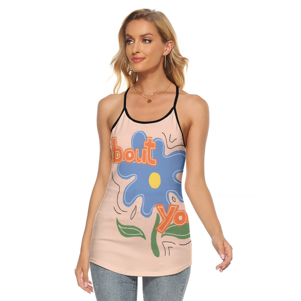All-Over Print Women's Criss-Cross Open Back Tank Top