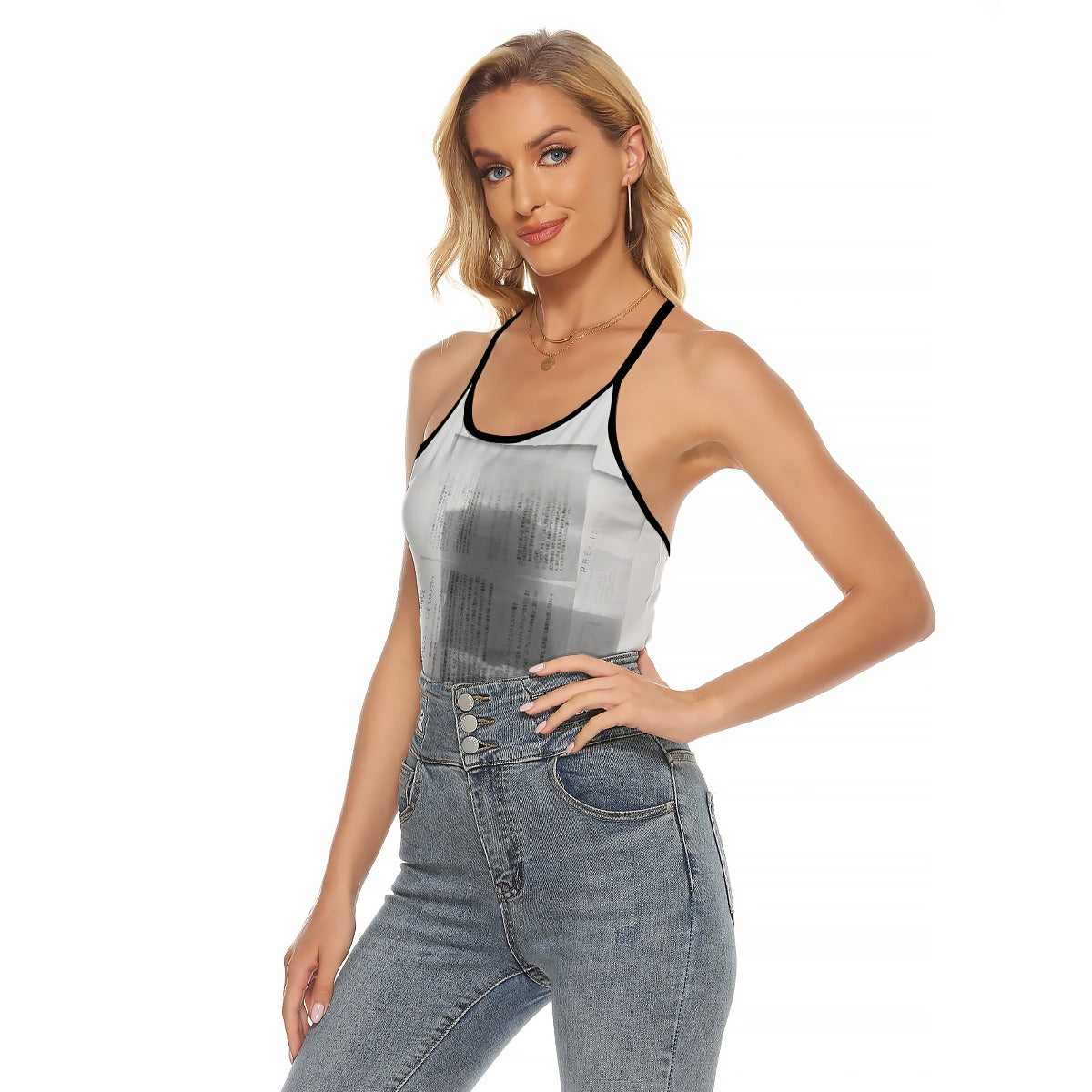 All-Over Print Women's Criss-Cross Open Back Tank Top