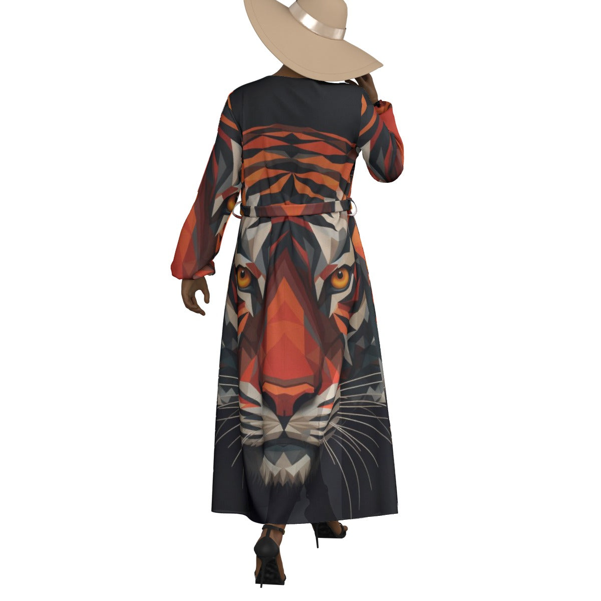 All-Over Print Women's Lace-up Chiffon Robe