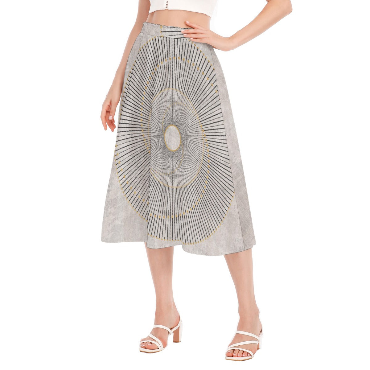 All-Over Print Women's Long Section Chiffon Skirt