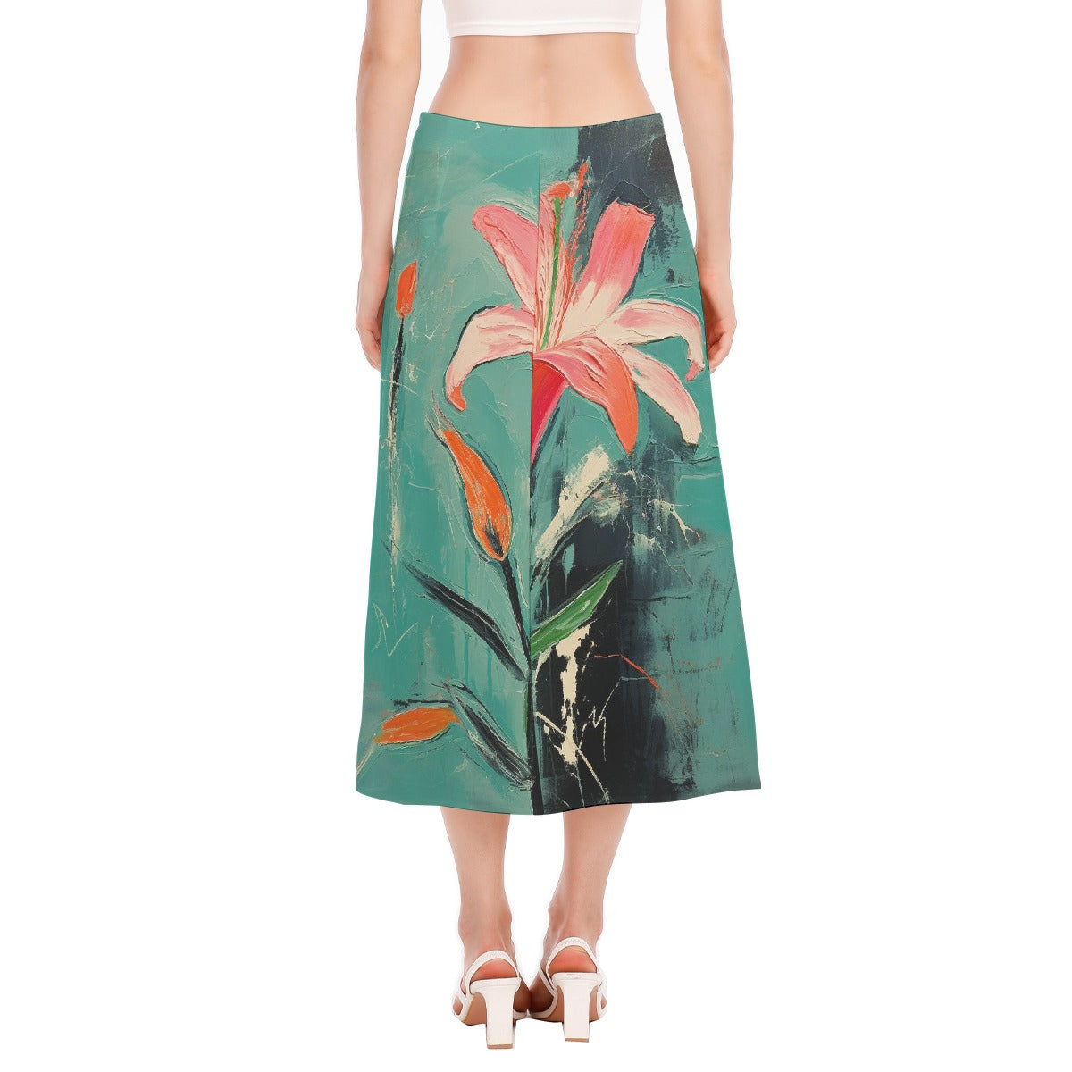 All-Over Print Women's High Slit Long Skirt