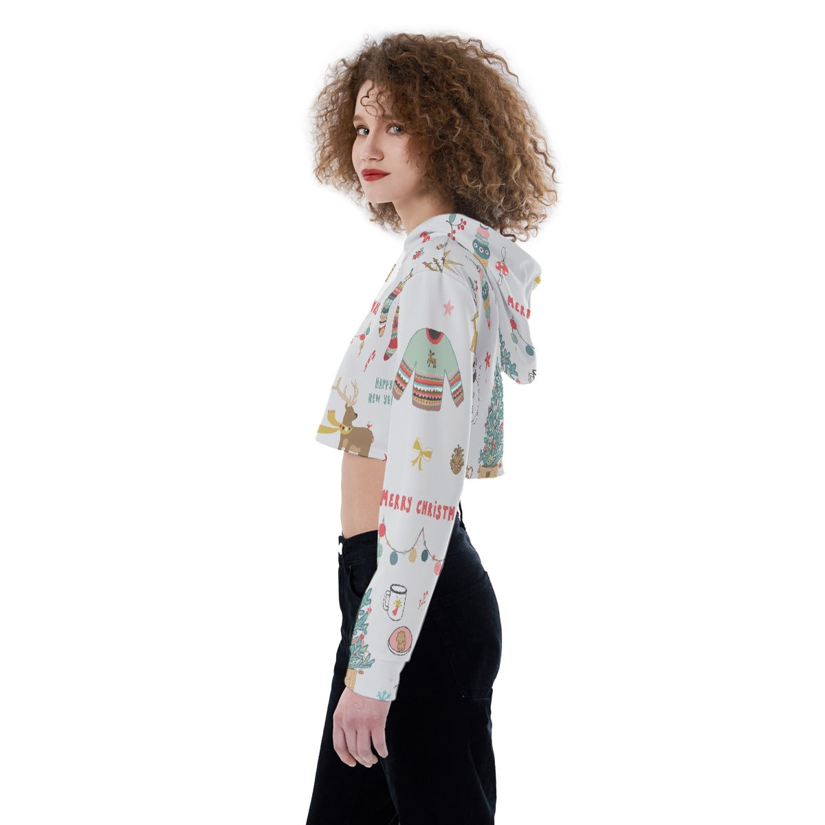 All-Over Print Women's Crop Top Hoodie
