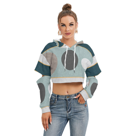 All-Over Print Women's Heavy Fleece Hoodie With Hollow Out Sleeve