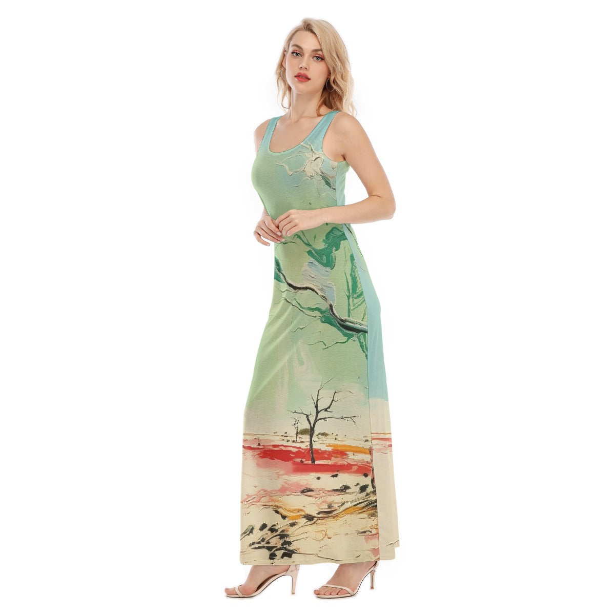 All-Over Print Women's Vest Dress | Length To Ankle