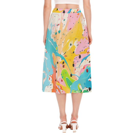 All-Over Print Women's Long Section Chiffon Skirt