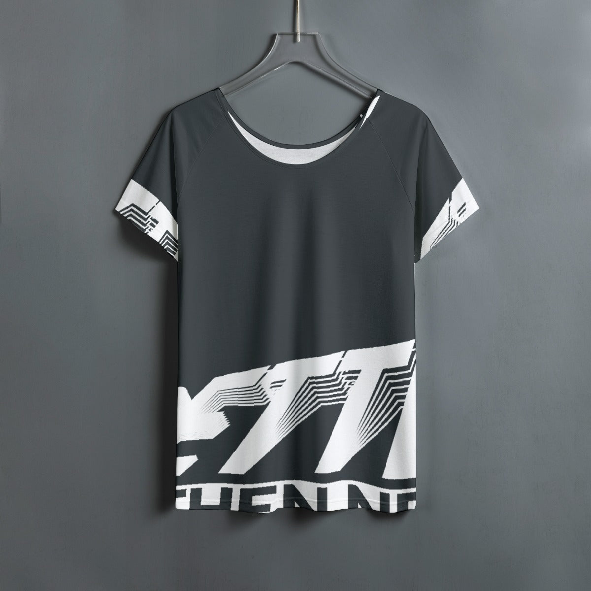 All-Over Print Women's Round Neck T-shirt With Raglan Sleeve