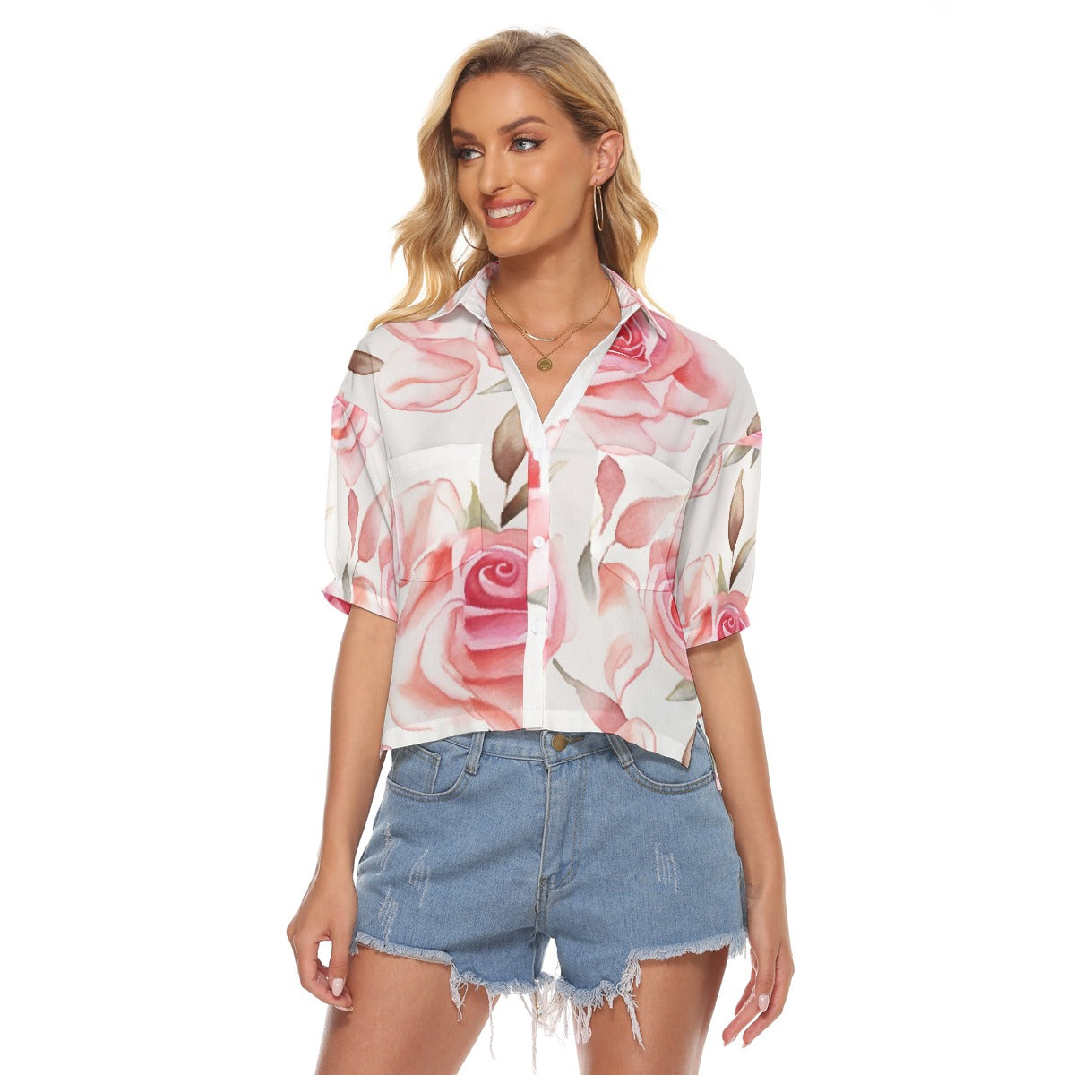 All-Over Print Women's V-neck Shirts