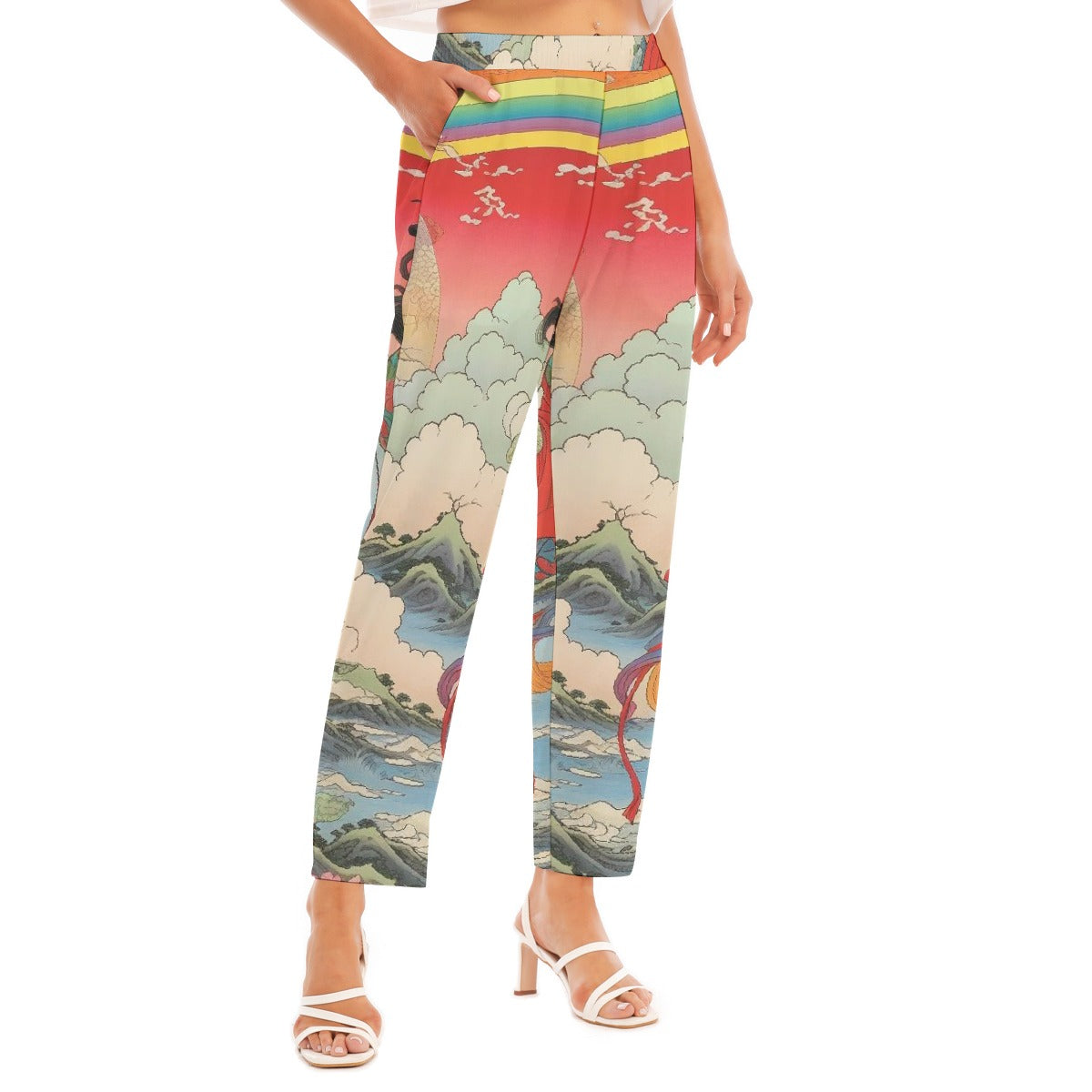 All-Over Print Women's Loose Straight-leg Pants