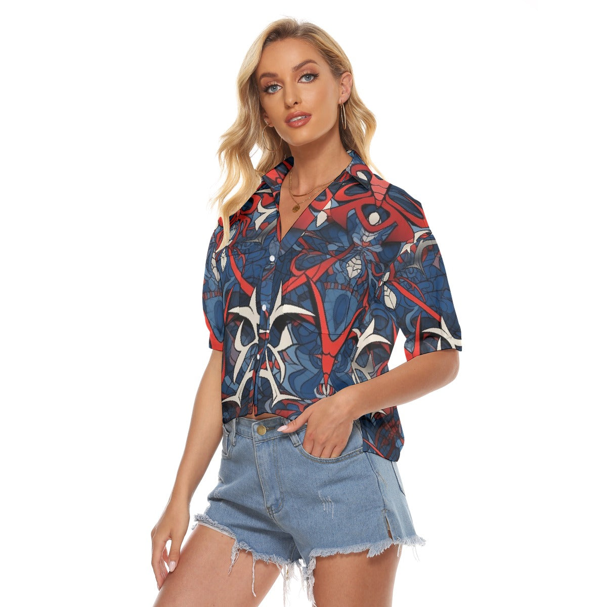 All-Over Print Women's V-neck Shirts