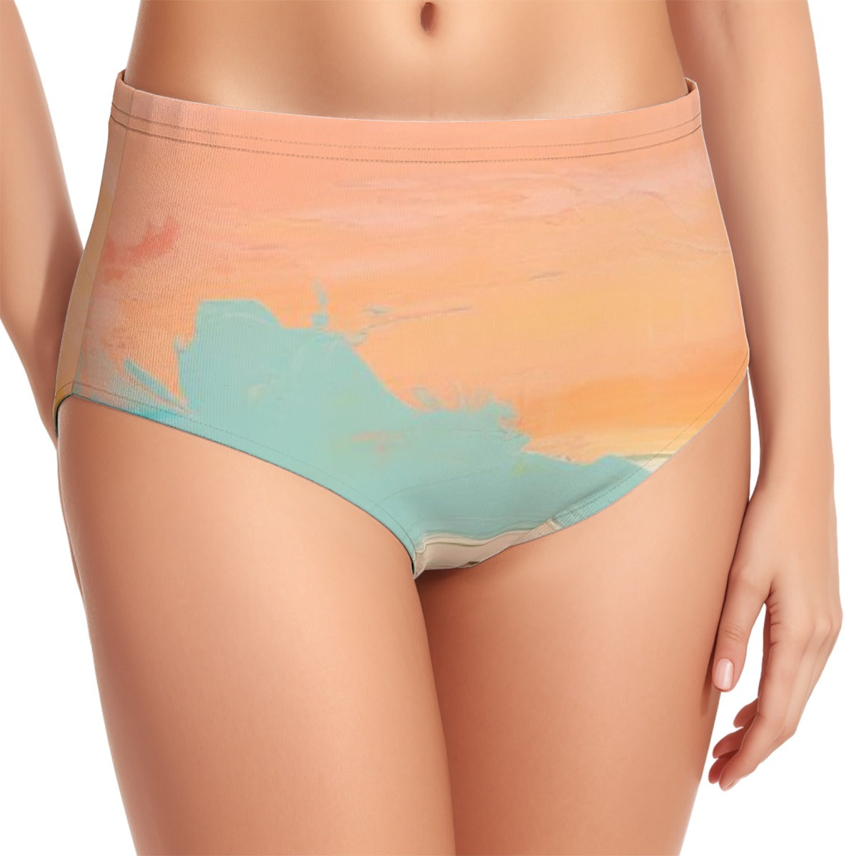All-Over Print Women's Swimsuit Set With Halter