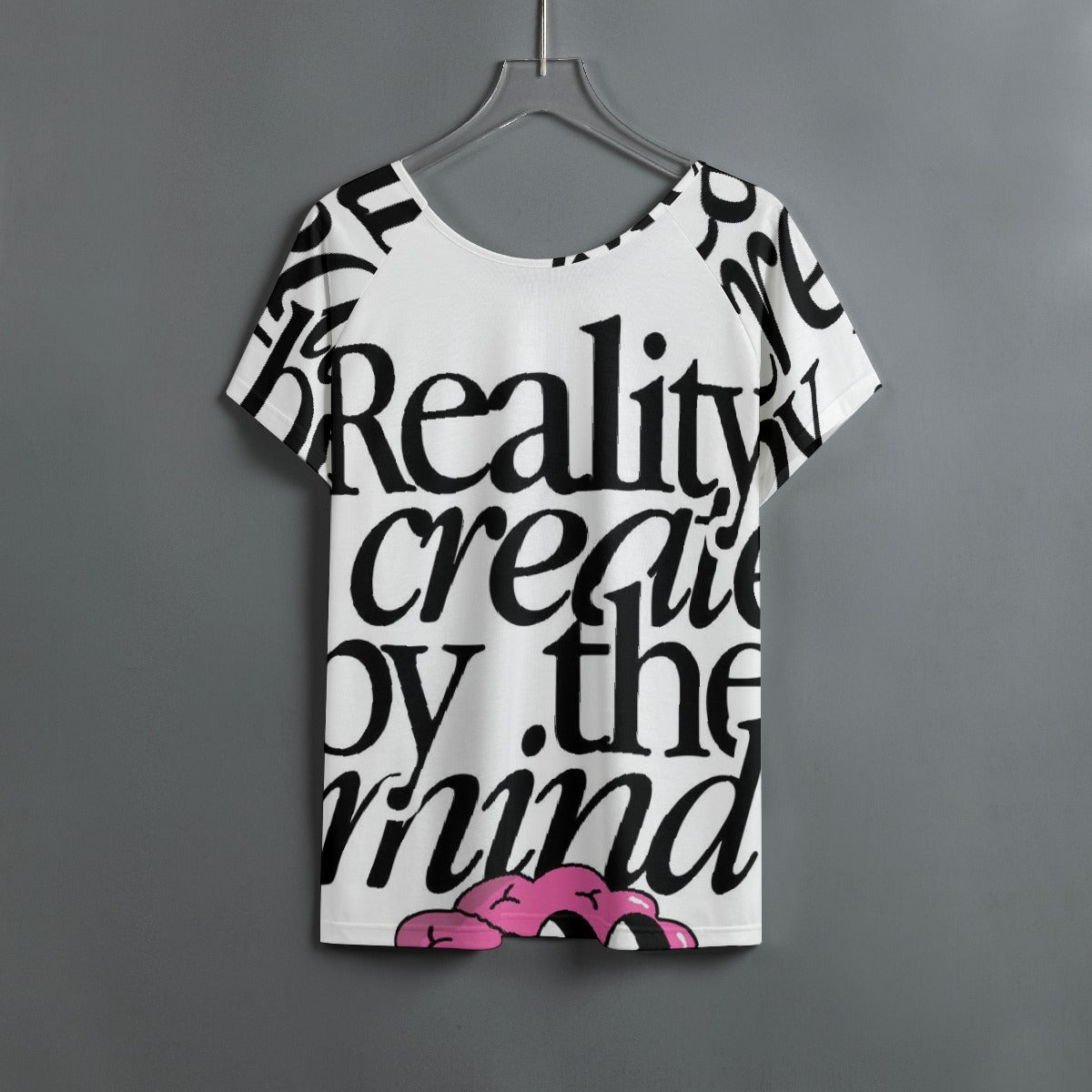 All-Over Print Women's Round Neck T-shirt With Raglan Sleeve