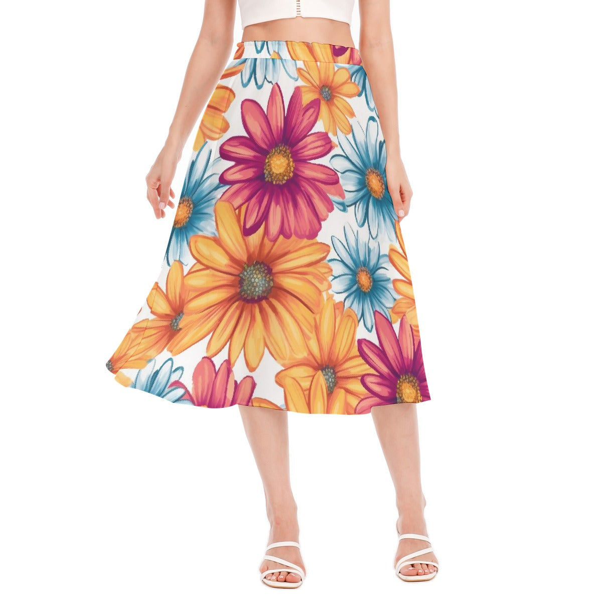 All-Over Print Women's Long Section Chiffon Skirt