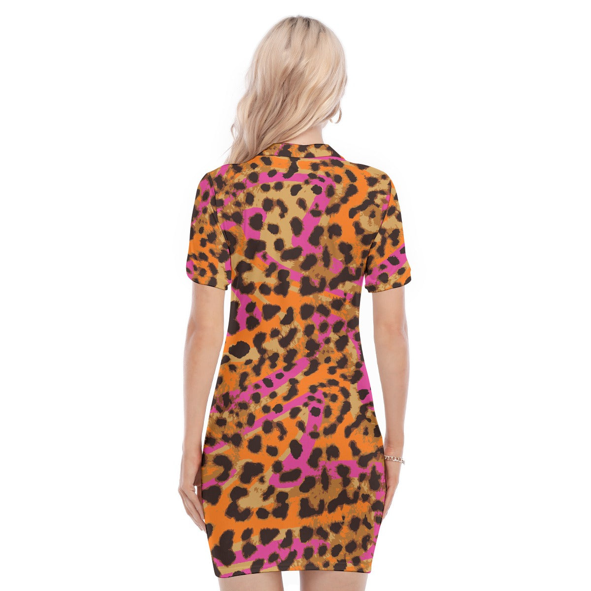 All-Over Print Women's Polo Collar Dress