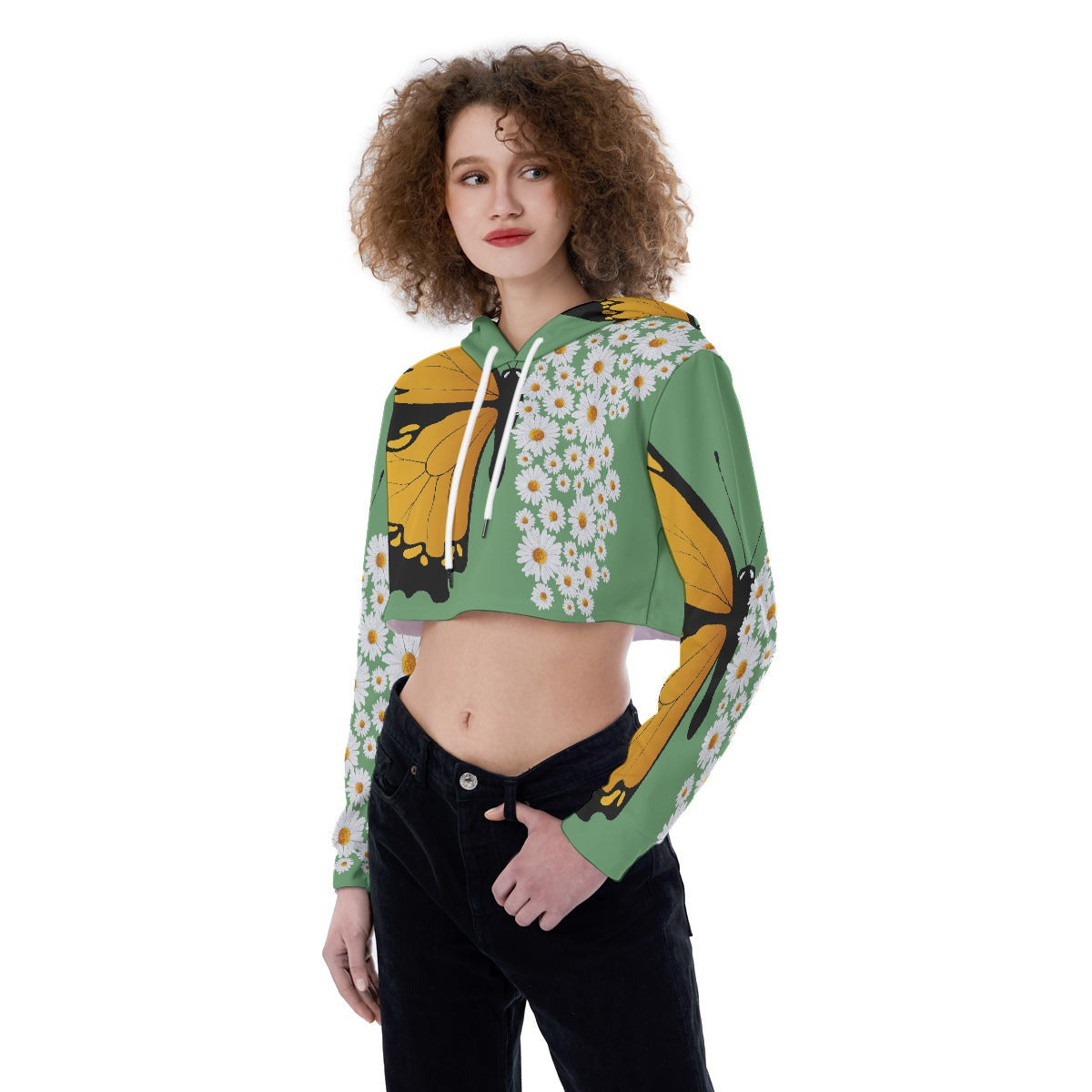 All-Over Print Women's Crop Top Hoodie