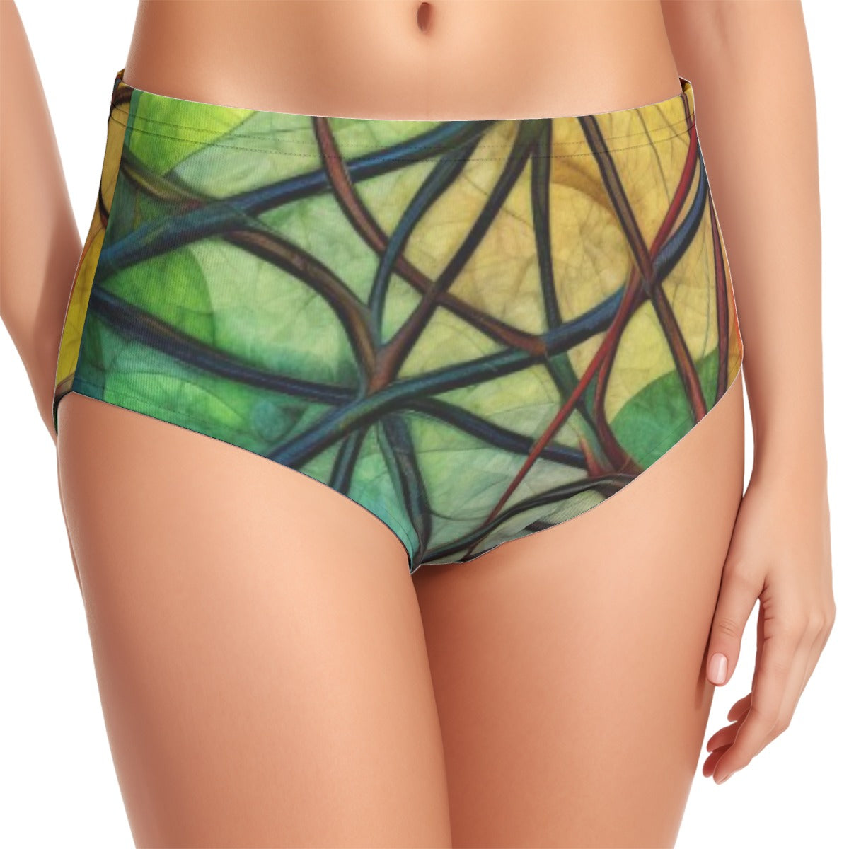 All-Over Print Women's Swimsuit Set With Halter