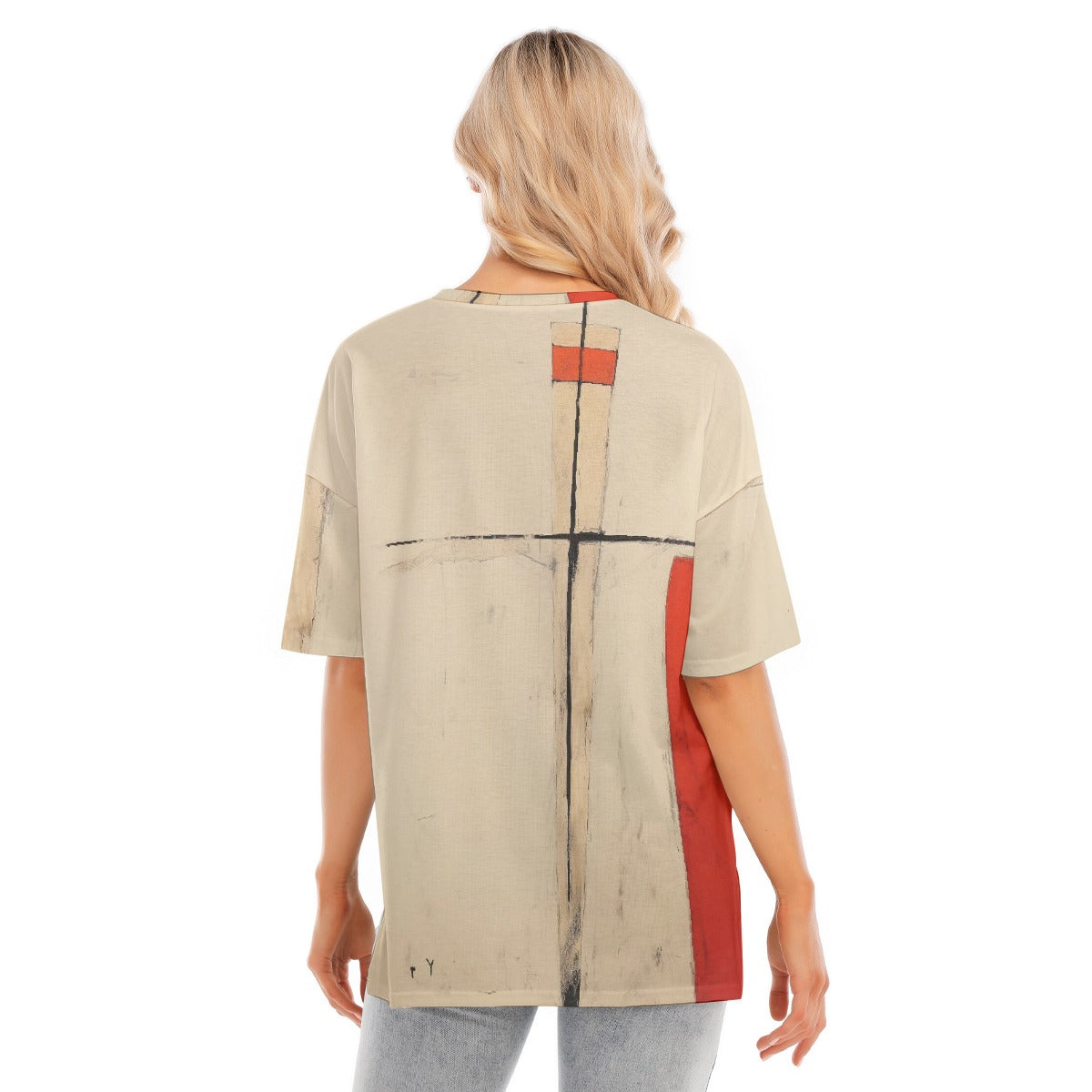 All-Over Print Women's Short Sleeves T-shirt With Hem Split
