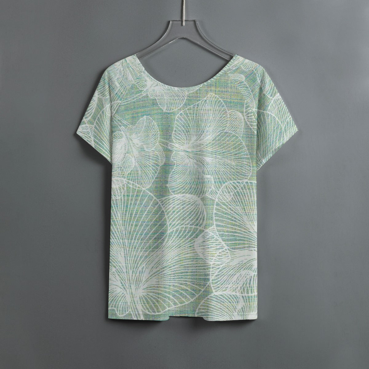 All-Over Print Women's Round Neck T-shirt With Raglan Sleeve