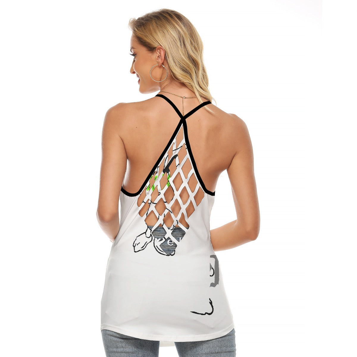 All-Over Print Women's Criss-Cross Open Back Tank Top