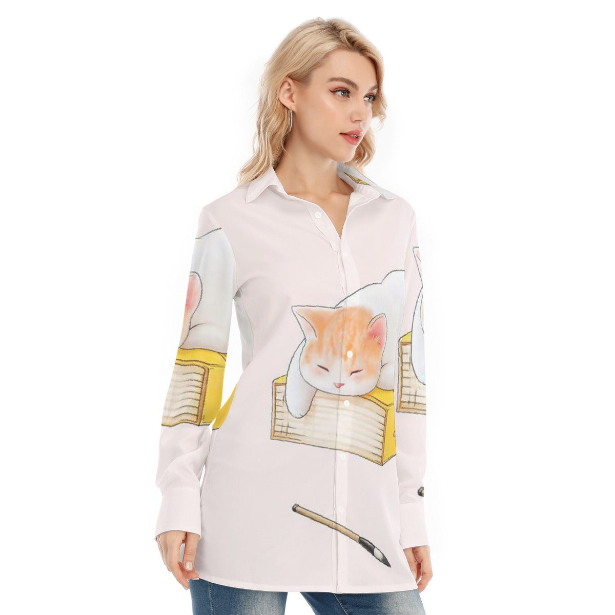 All-Over Print Women's Long Shirt