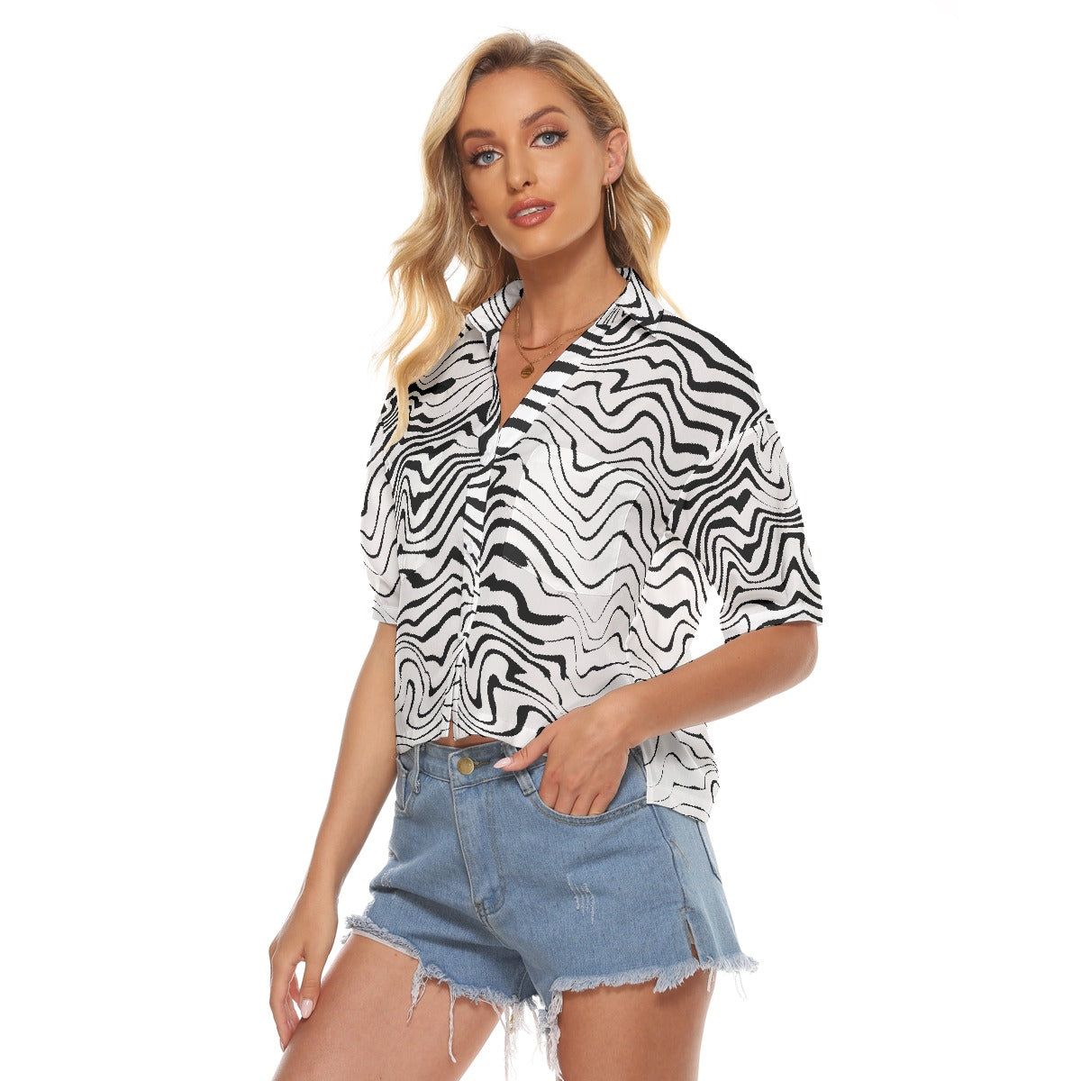 All-Over Print Women's V-neck Shirts