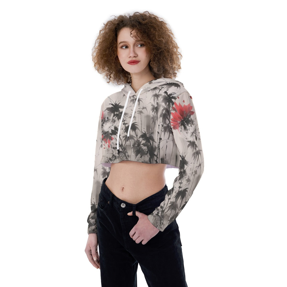 All-Over Print Women's Crop Top Hoodie