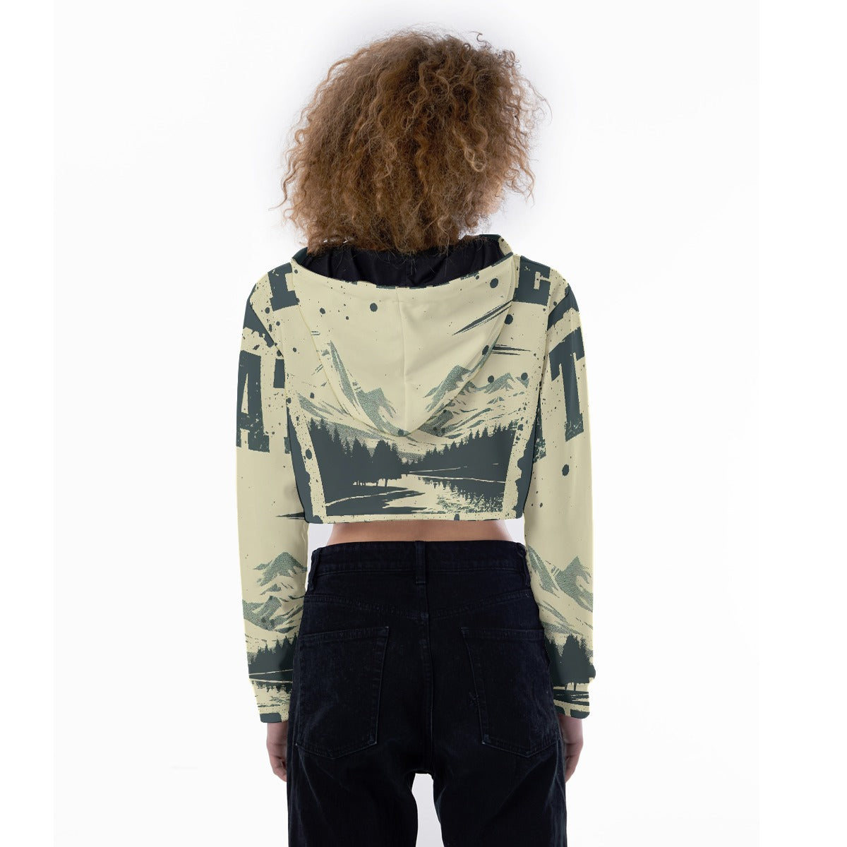 All-Over Print Women's Crop Top Hoodie