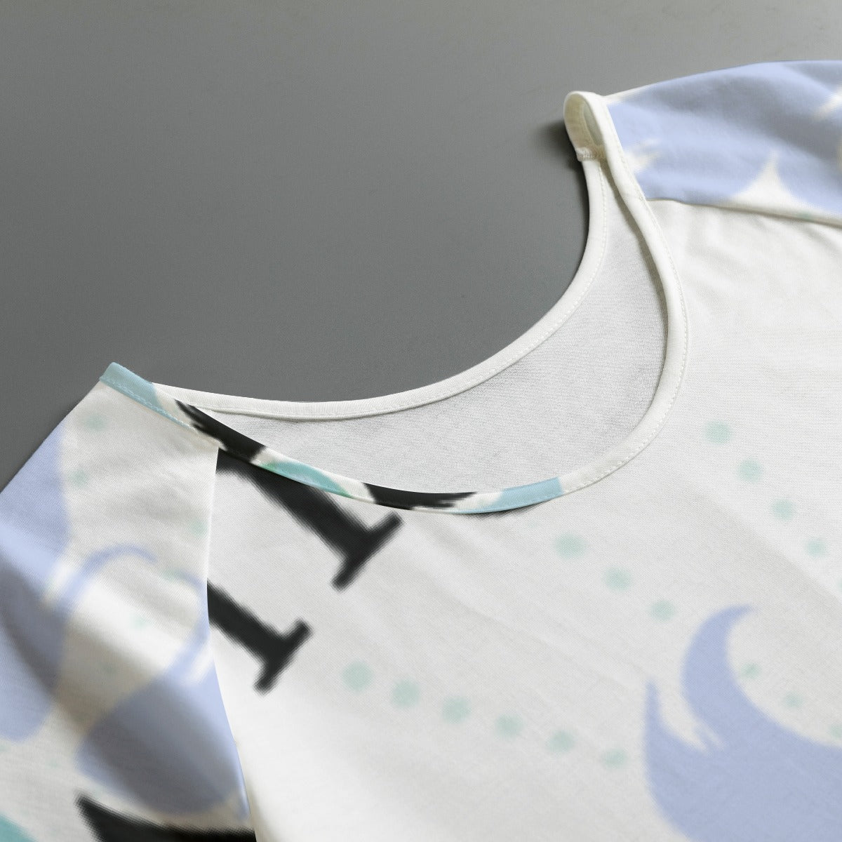 All-Over Print Women's Round Neck T-shirt With Raglan Sleeve