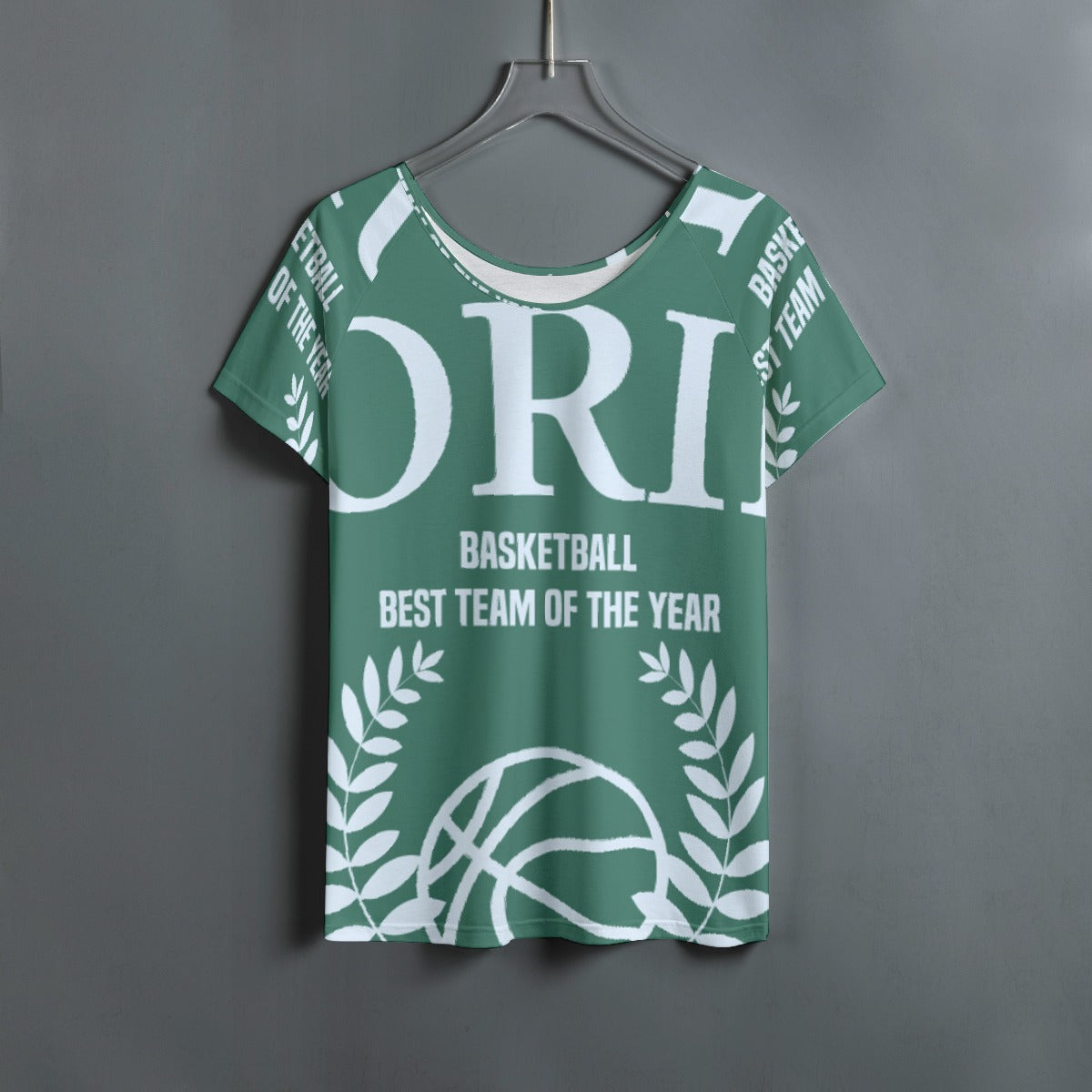 All-Over Print Women's Round Neck T-shirt With Raglan Sleeve