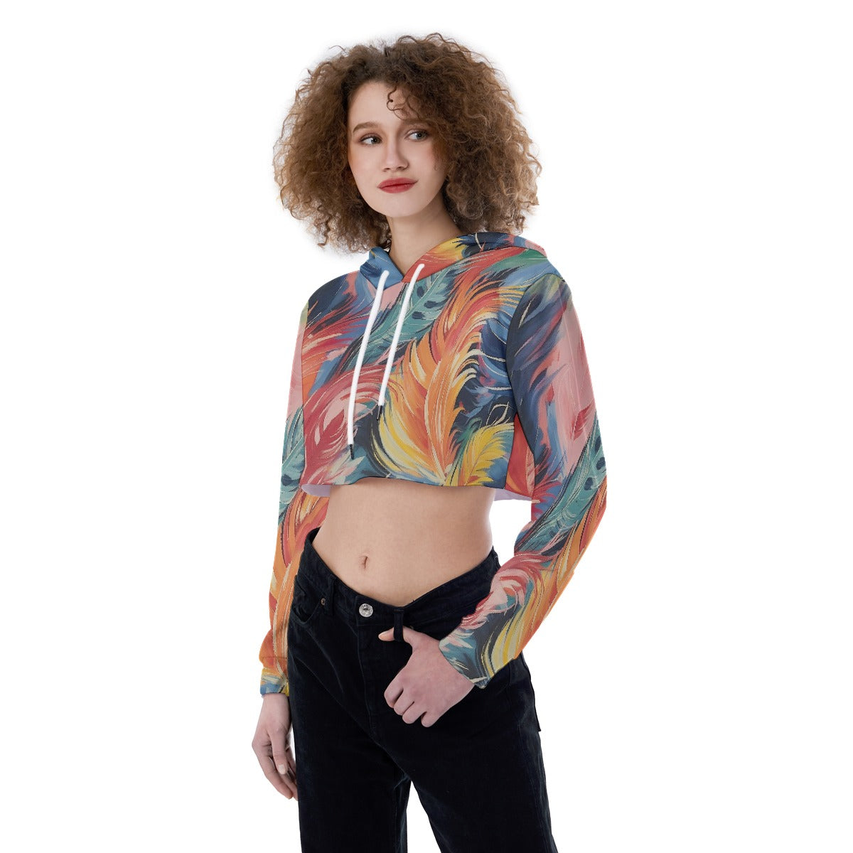 All-Over Print Women's Crop Top Hoodie