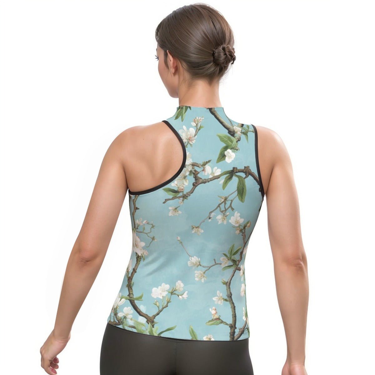 All-Over Print Women's Halter Sleeveless Asymmetrical Tank Top