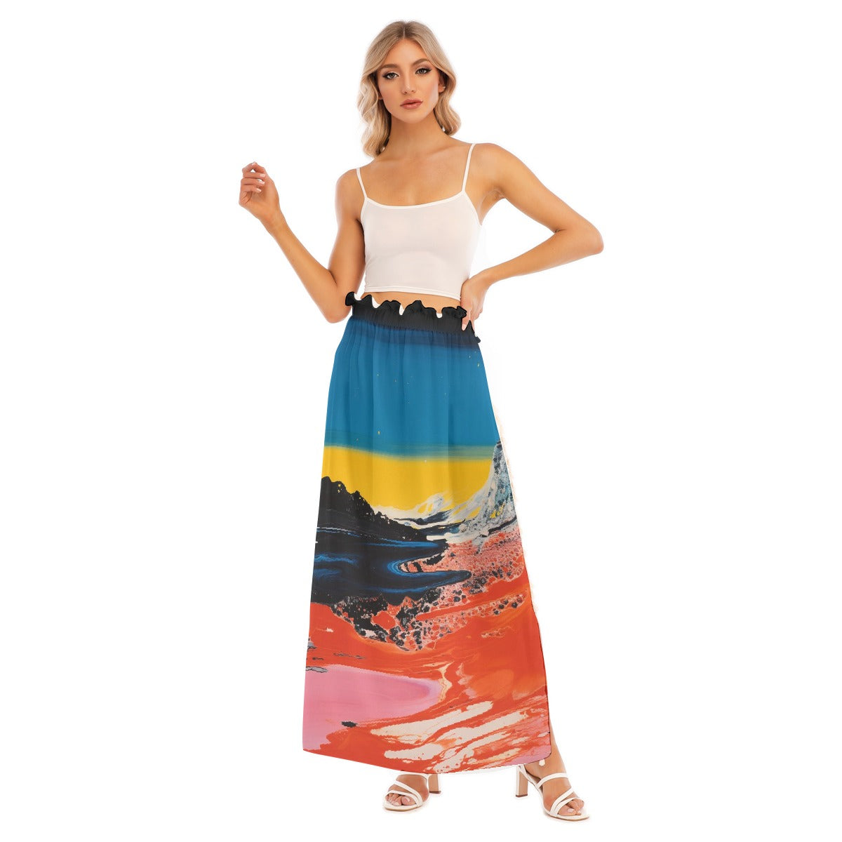 All-Over Print Women's Side Split Skirt