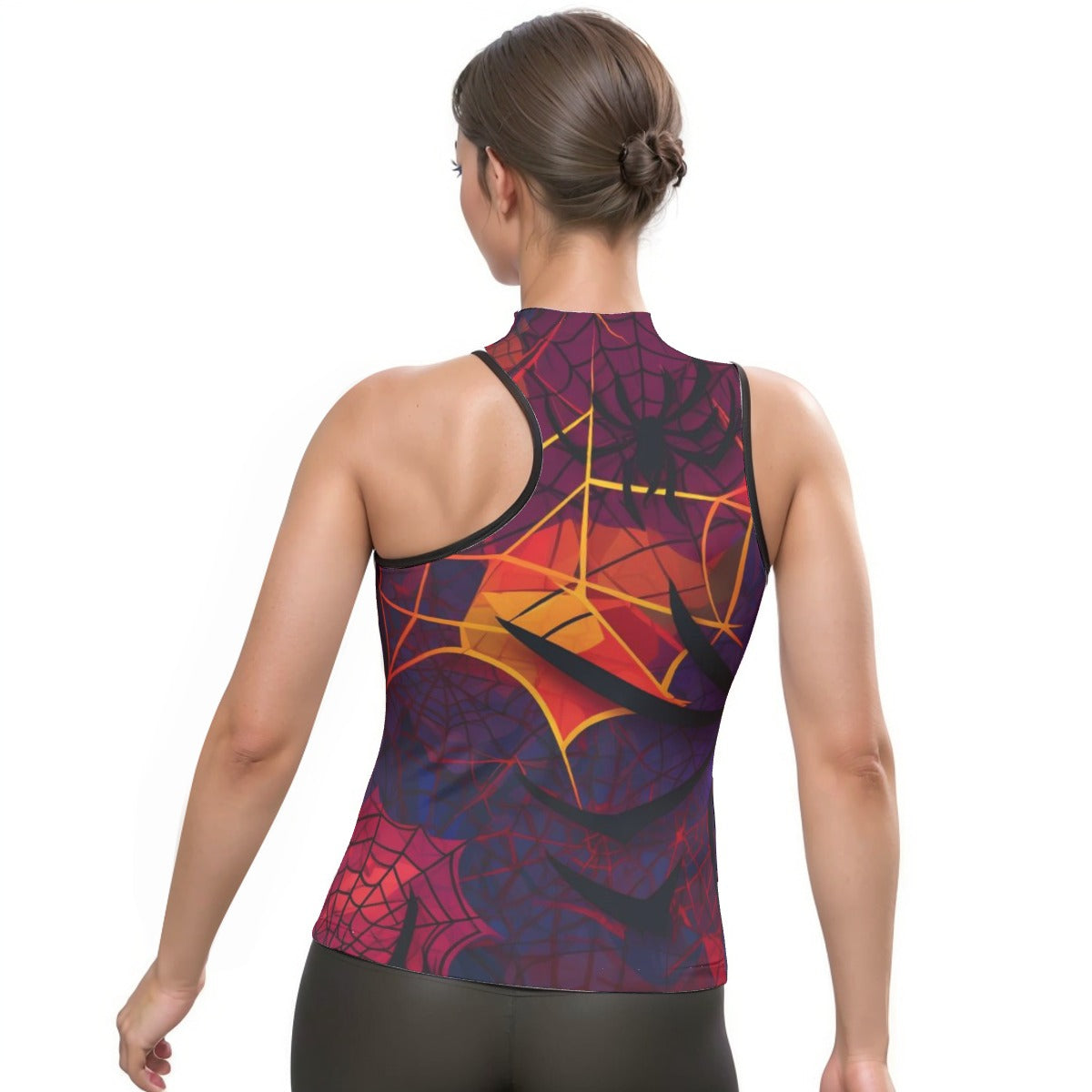 All-Over Print Women's Halter Sleeveless Asymmetrical Tank Top