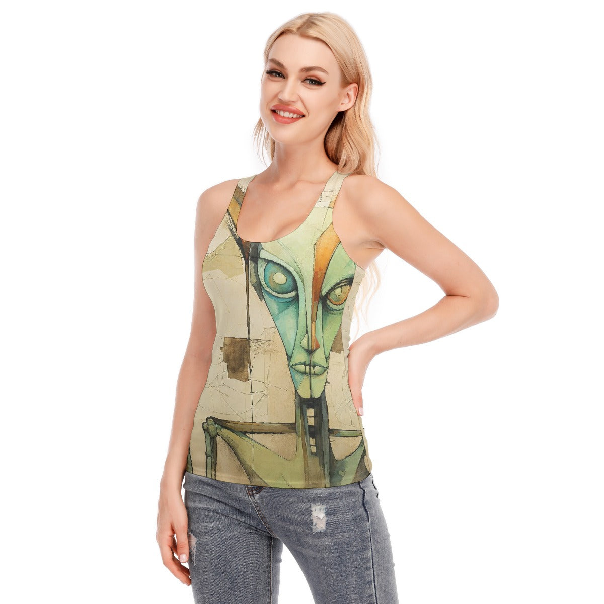 All-Over Print Women's Racer Vest | 190GSM Cotton