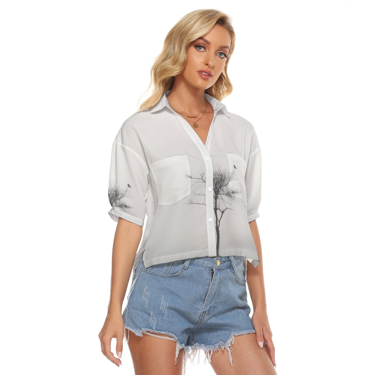 All-Over Print Women's V-neck Shirts
