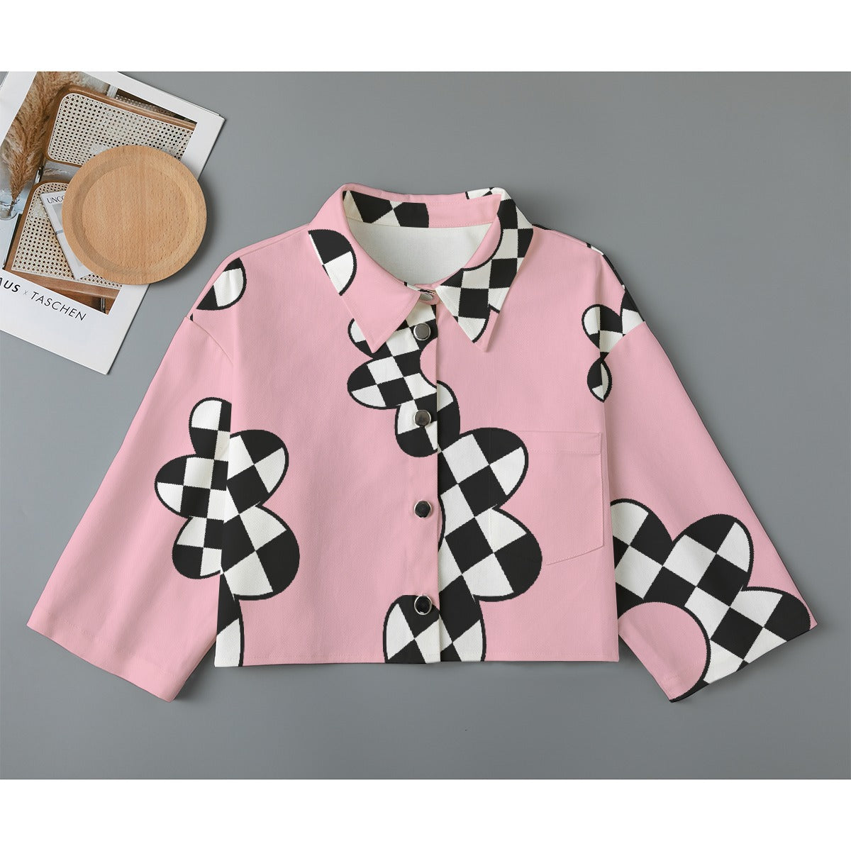 All-Over Print Women's Cropped Jacket | 245GSM Cotton