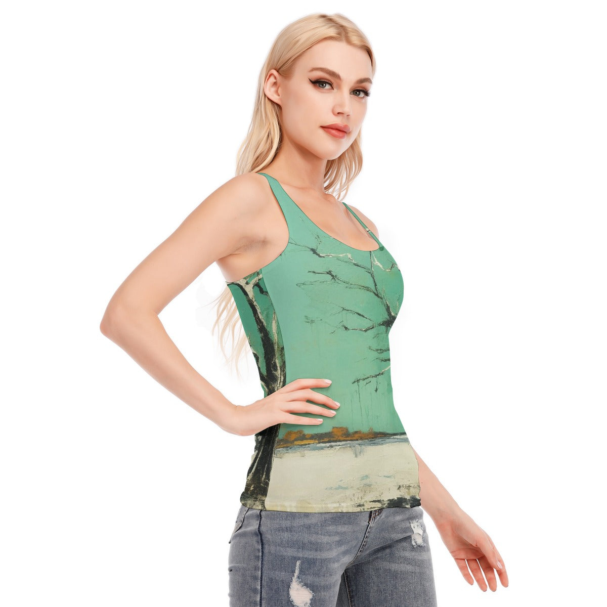 All-Over Print Women's Racer Vest | 190GSM Cotton