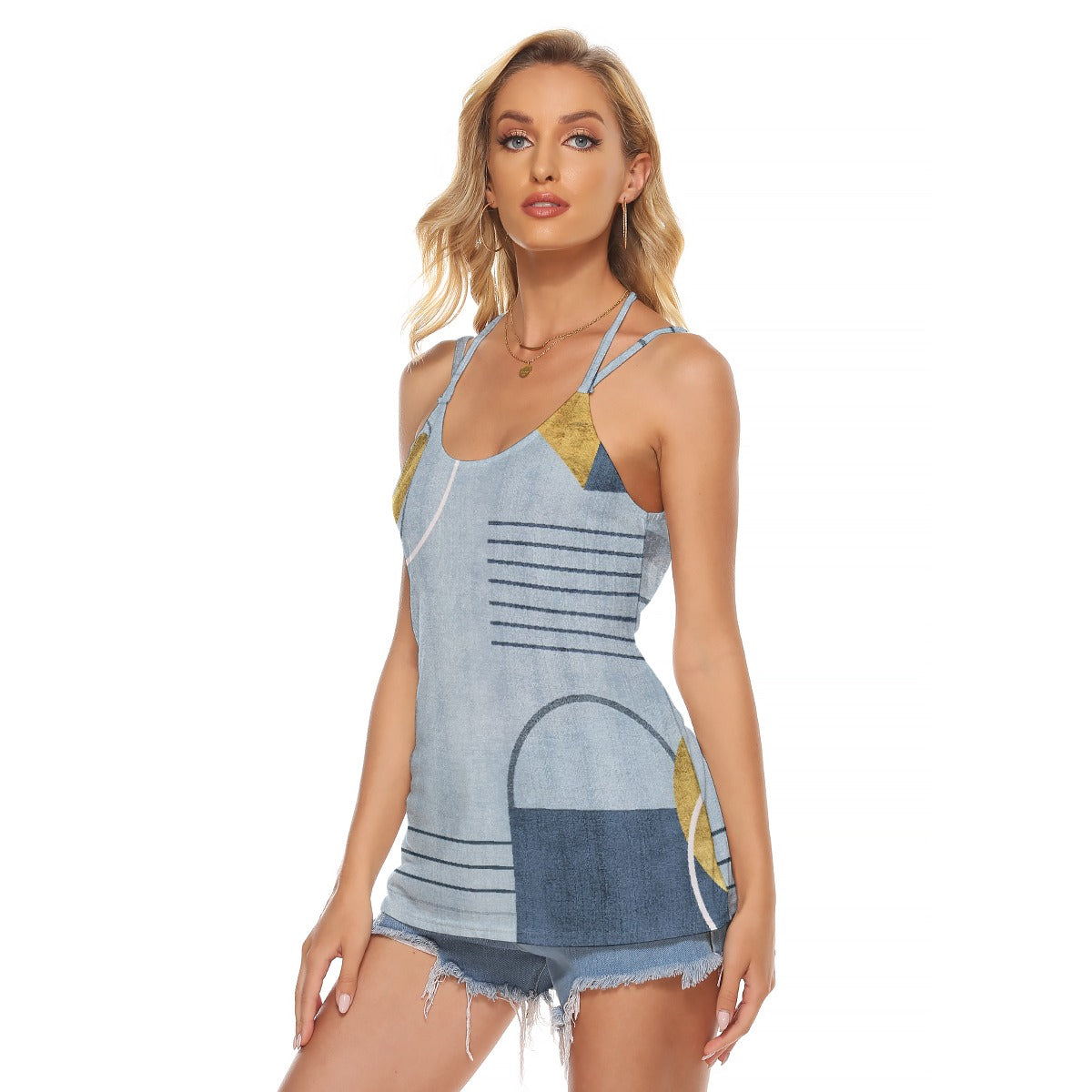 All-Over Print Women's Halter Top With Backless