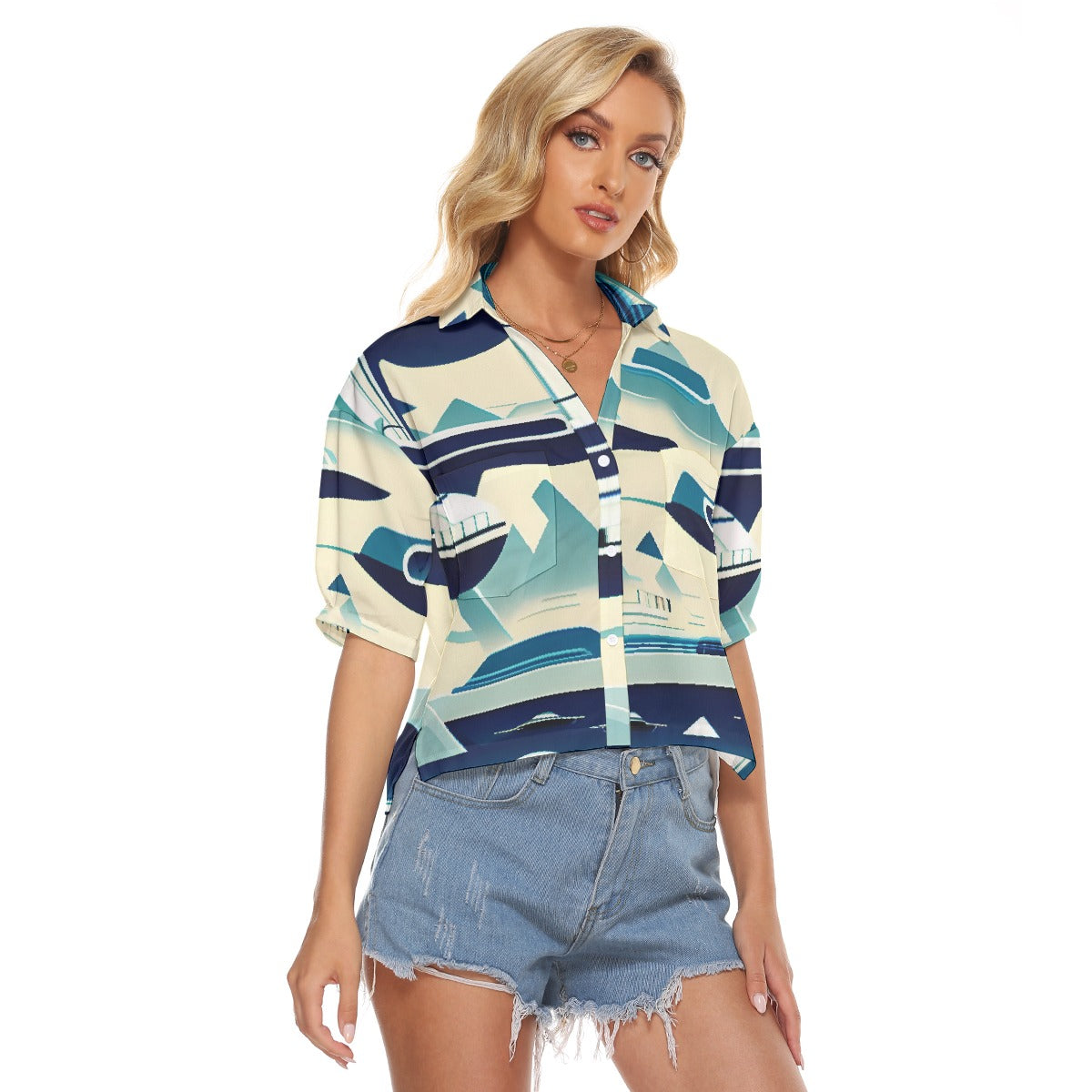 All-Over Print Women's V-neck Shirts